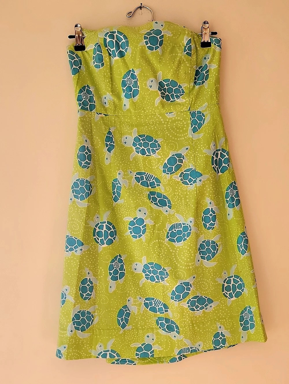 Lilly Pulitzer Turtle Print Cutout Mini Dress in Green - Size 6 Like New